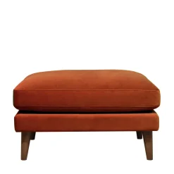 Drawer VILLABON Pouf en velours pieds bois foncé