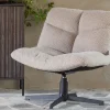 Woood VINNY Fauteuil pivotant en tissu bouclette