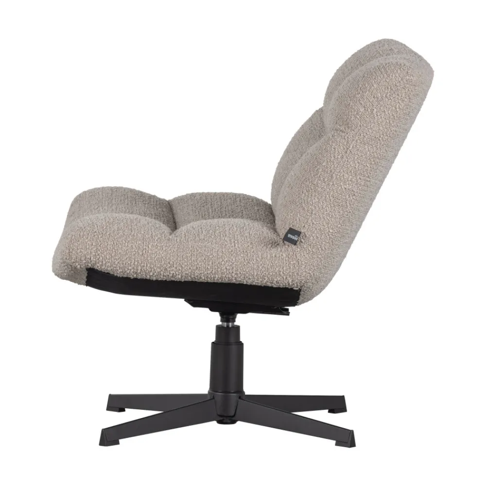 Woood VINNY Fauteuil pivotant en tissu bouclette