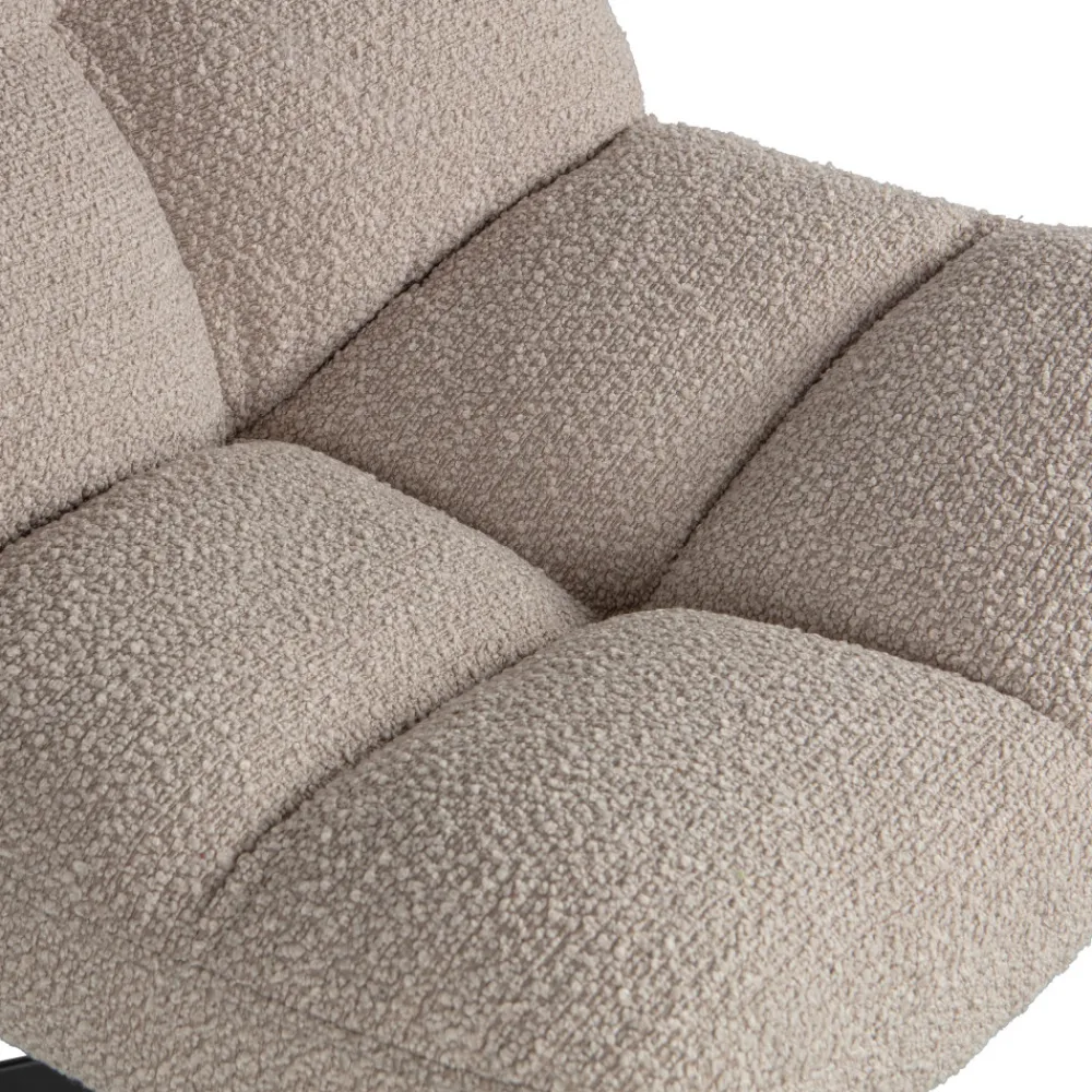 Woood VINNY Fauteuil pivotant en tissu bouclette