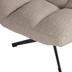 Woood VINNY Fauteuil pivotant en tissu bouclette