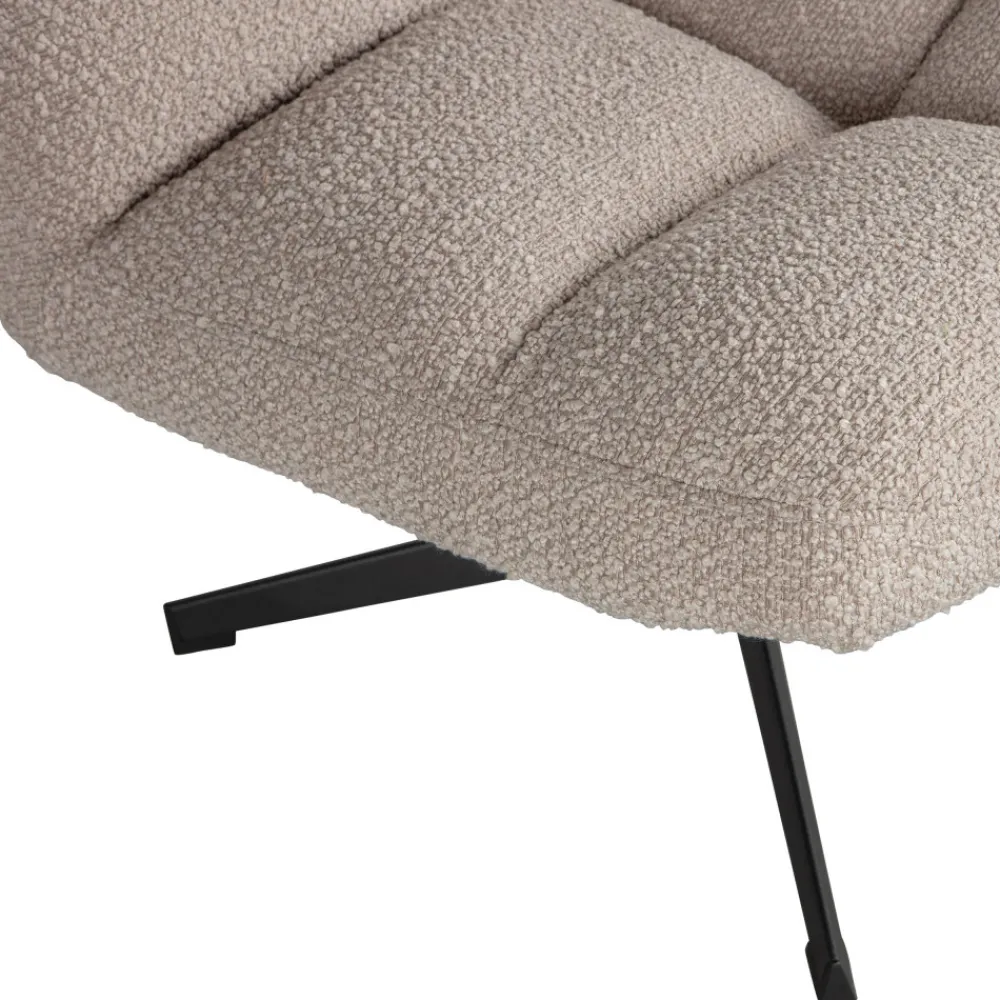Woood VINNY Fauteuil pivotant en tissu bouclette
