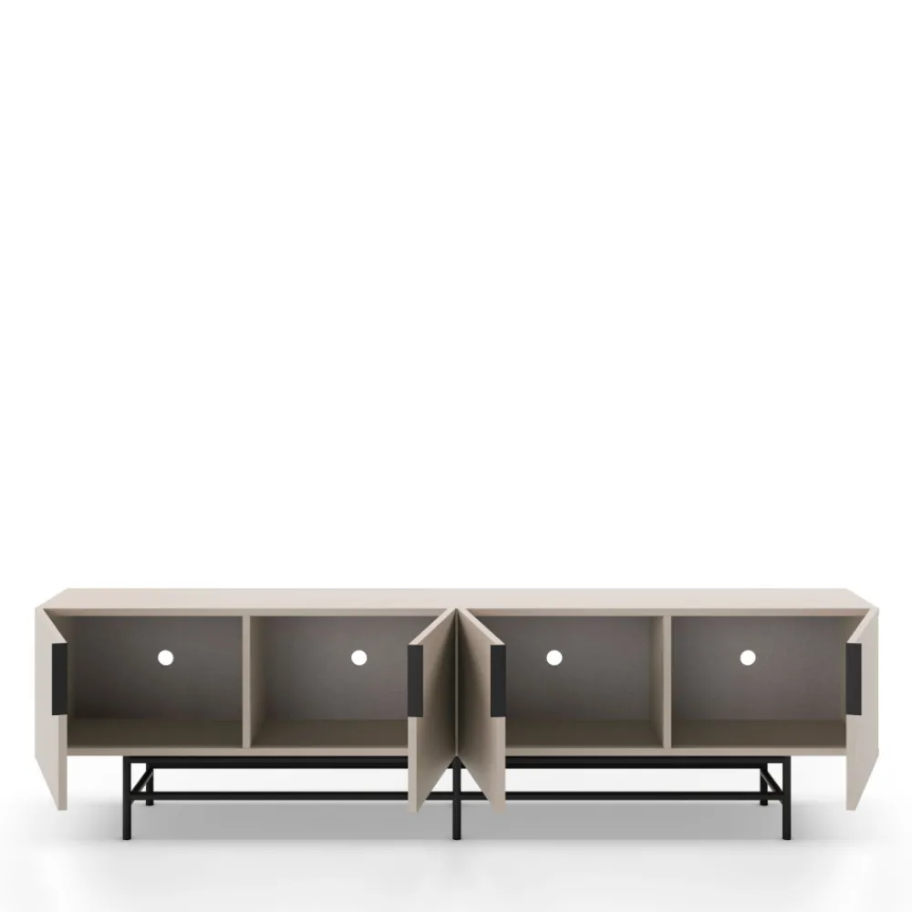 No name VINTARA Meuble TV 4 portes en bois et métal L200cm