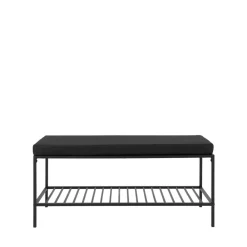 House Nordic VITA Banc en tissu et métal avec étagère L100cm
