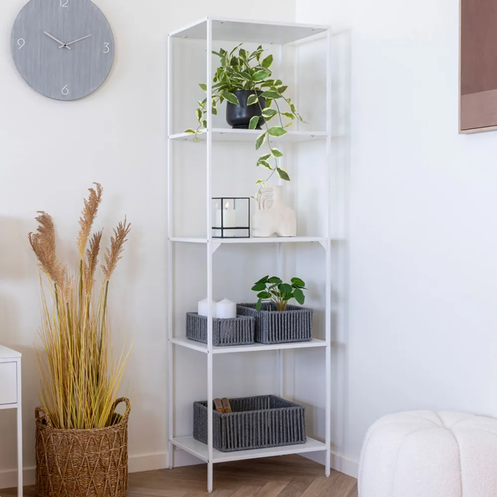 House Nordic VITA Etagère en bois et métal blanc 51x170cm
