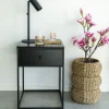 House Nordic VITA Table de chevet avec tiroir en bois et métal