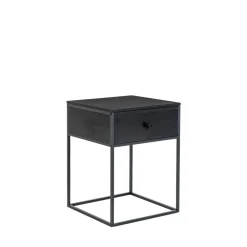 House Nordic VITA Table de chevet avec tiroir en bois et métal