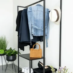 House Nordic VITA Vestiaire d’entrée en bois et métal avec 2 étagères