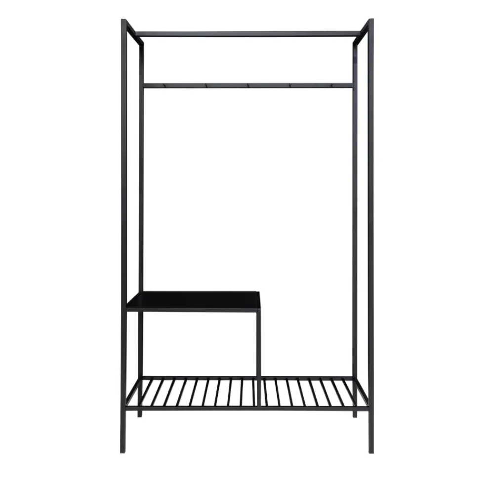 House Nordic VITA Vestiaire d’entrée en bois et métal avec 2 étagères