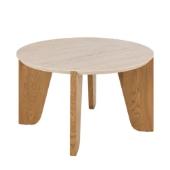 Drawer VIVO Table basse ronde en effet travertin ø80cm