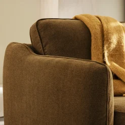 Drawer VORNAY Canapé convertible express 3 places en tissu pieds bois foncé
