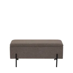 House Nordic WATFORD Banc coffre en tissu bouclette et métal L95cm