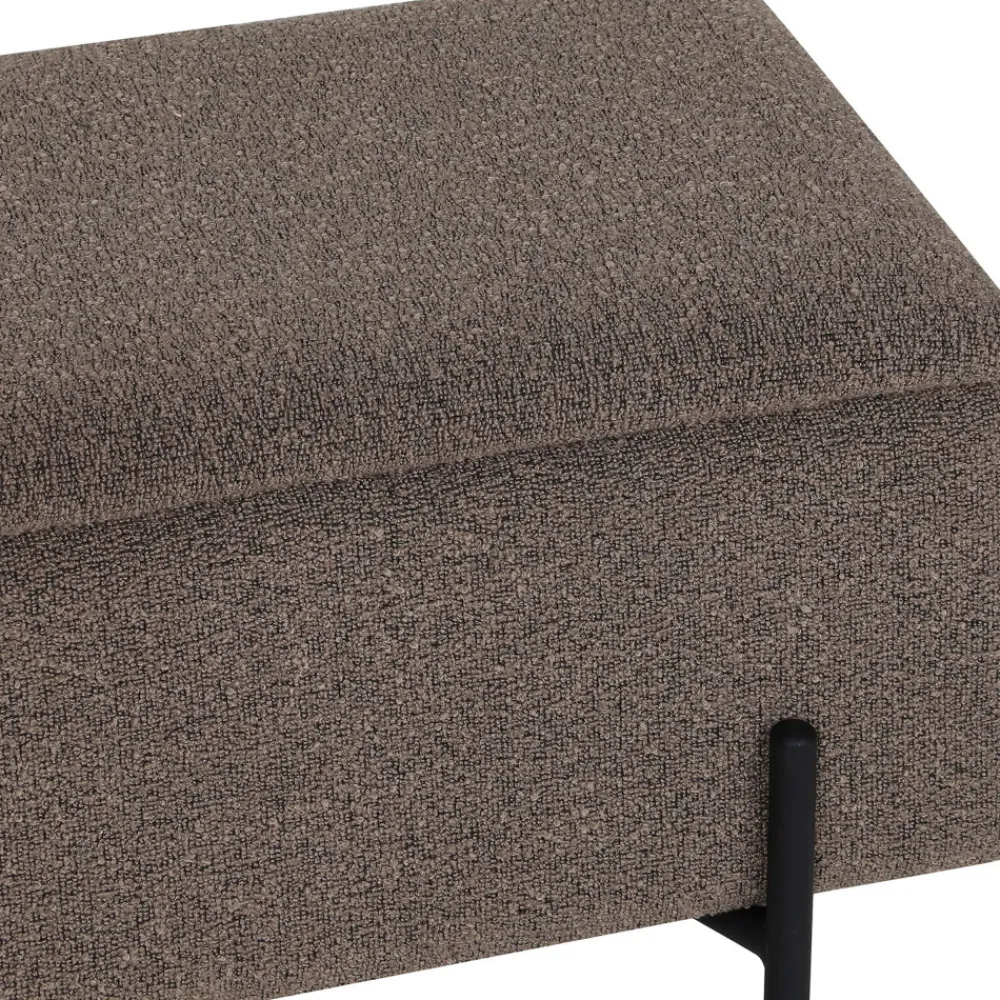 House Nordic WATFORD Banc coffre en tissu bouclette et métal L95cm