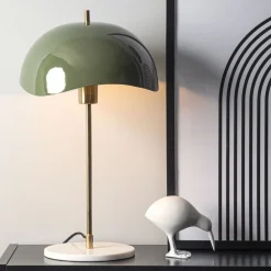 Leitmotiv WAVED DOME Lampe à poser en métal et marbre