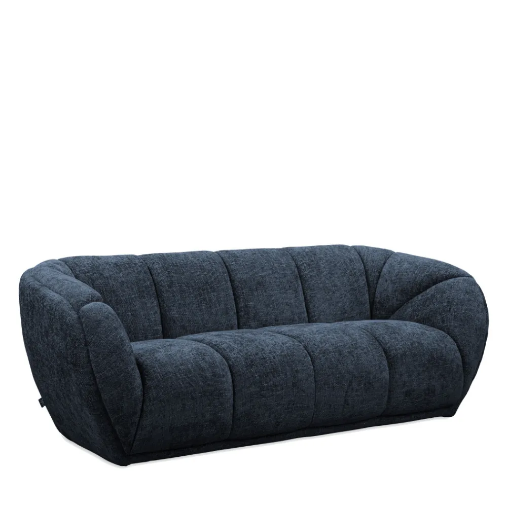 Drawer WEST Canapé droit 3 places en tissu à forme arrondie