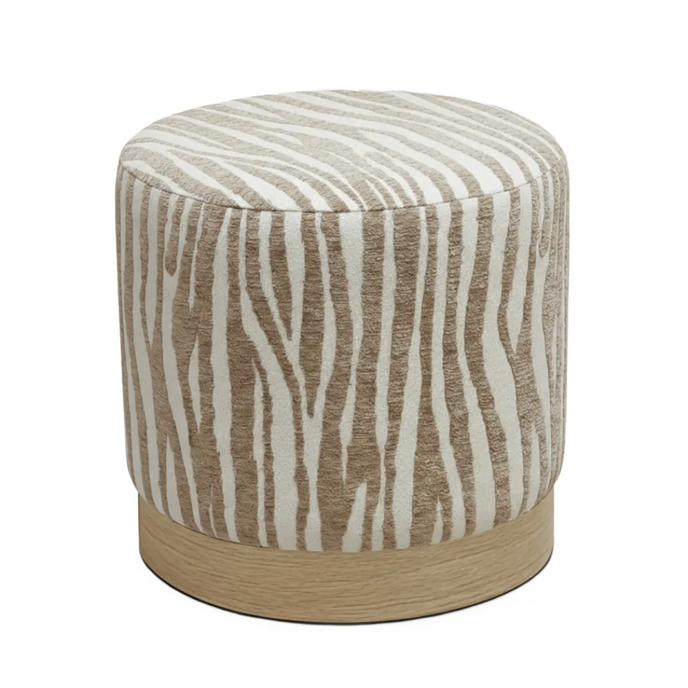 Drawer WILD Pouf rond en tissu imprimé animal ø40cm