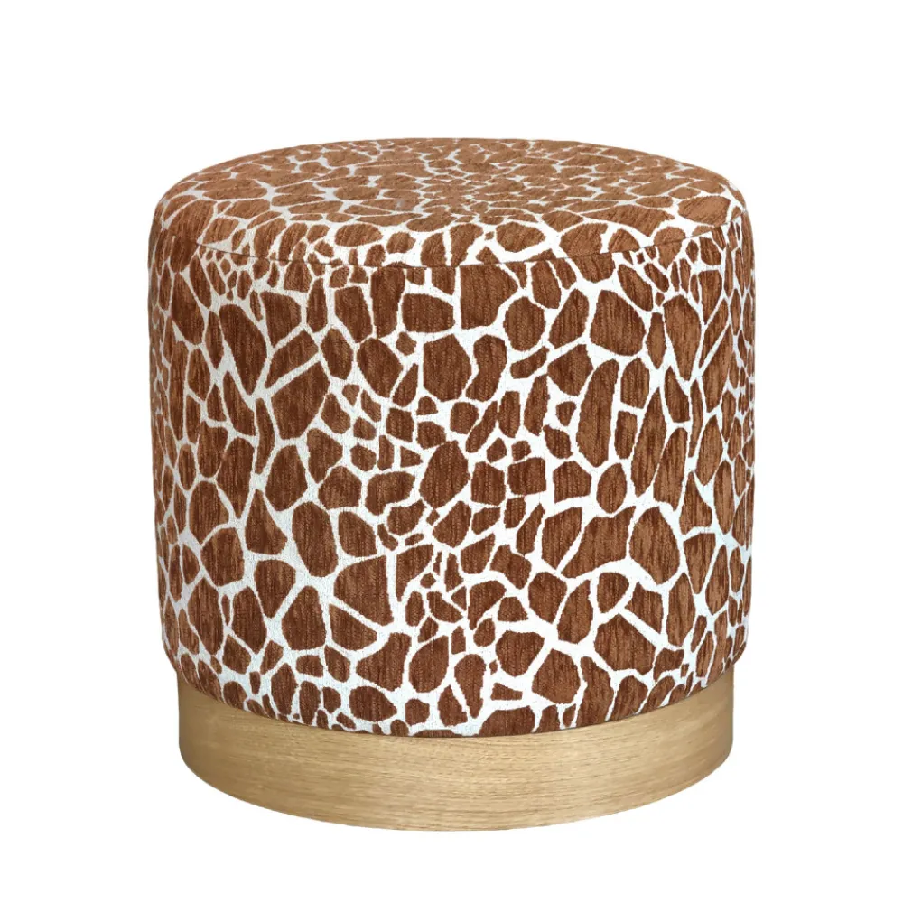 Drawer WILD Pouf rond en tissu imprimé animal ø40cm
