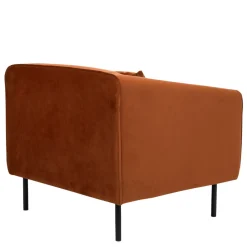 Drawer WINSEN Fauteuil en velours pieds droits en métal