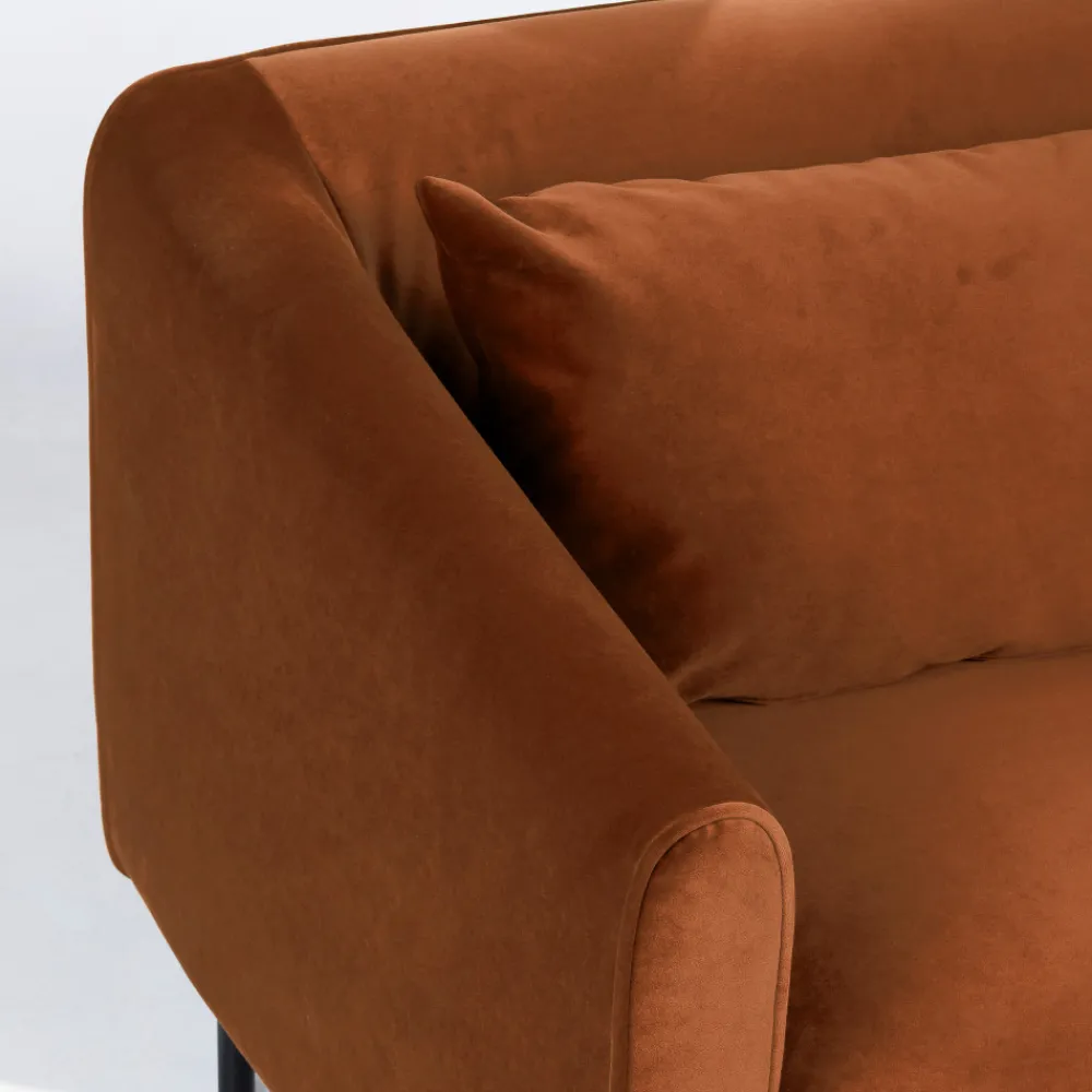 Drawer WINSEN Fauteuil en velours pieds droits en métal