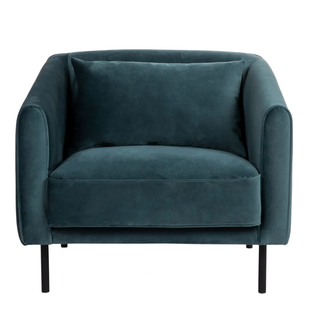 Drawer WINSEN Fauteuil en velours pieds droits en métal