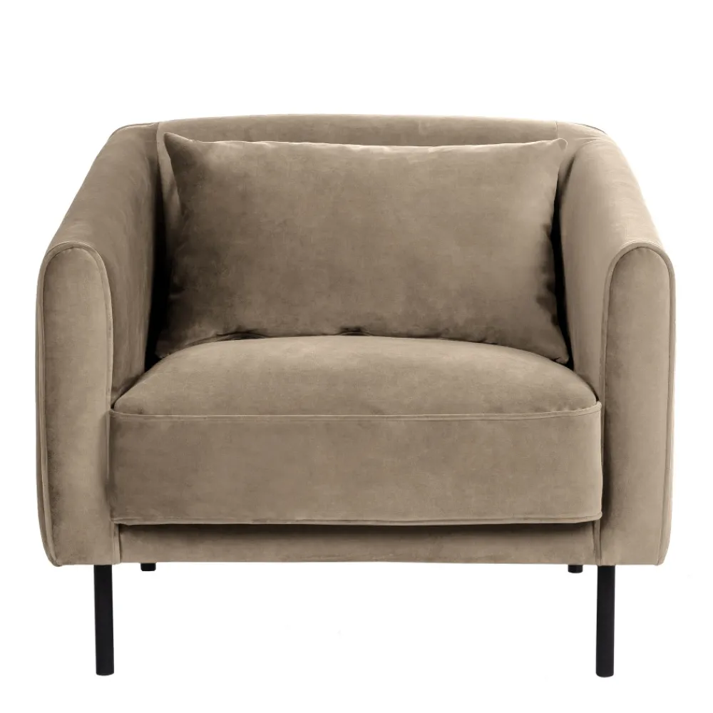 Drawer WINSEN Fauteuil en velours pieds droits en métal