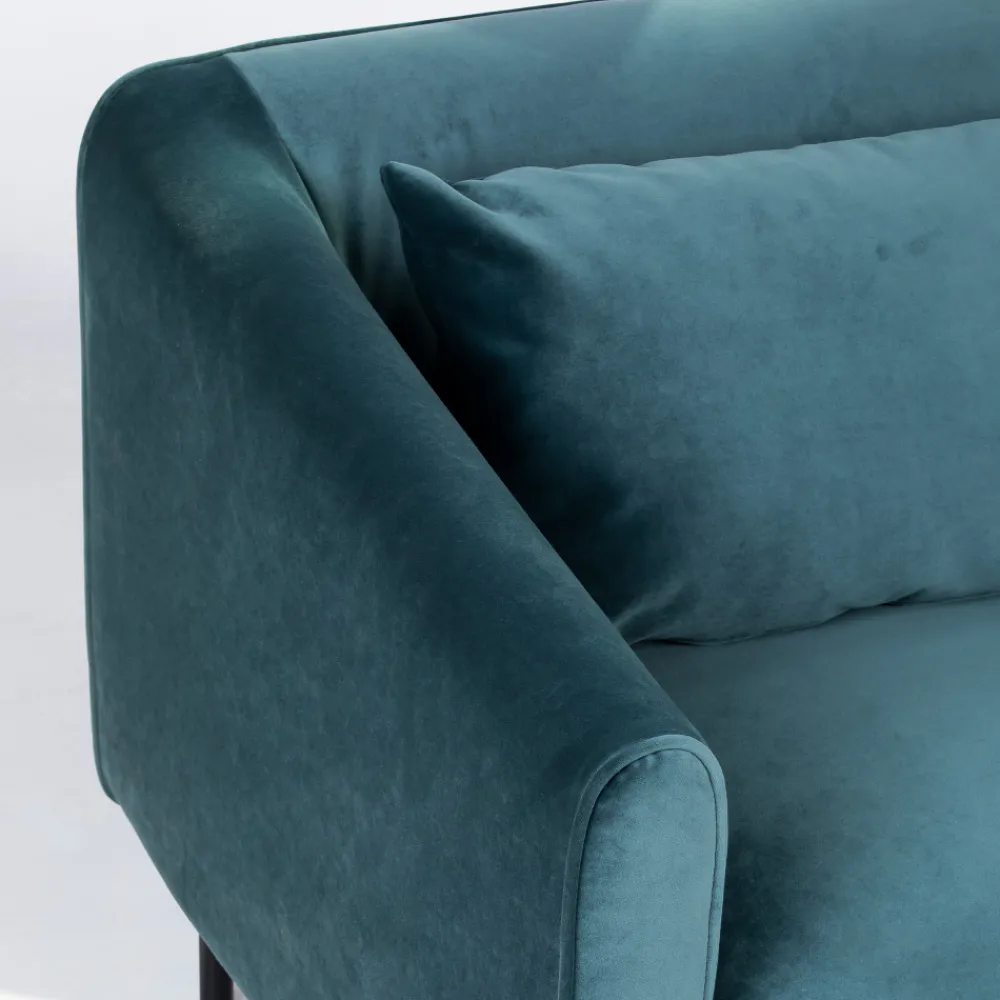Drawer WINSEN Fauteuil en velours pieds droits en métal