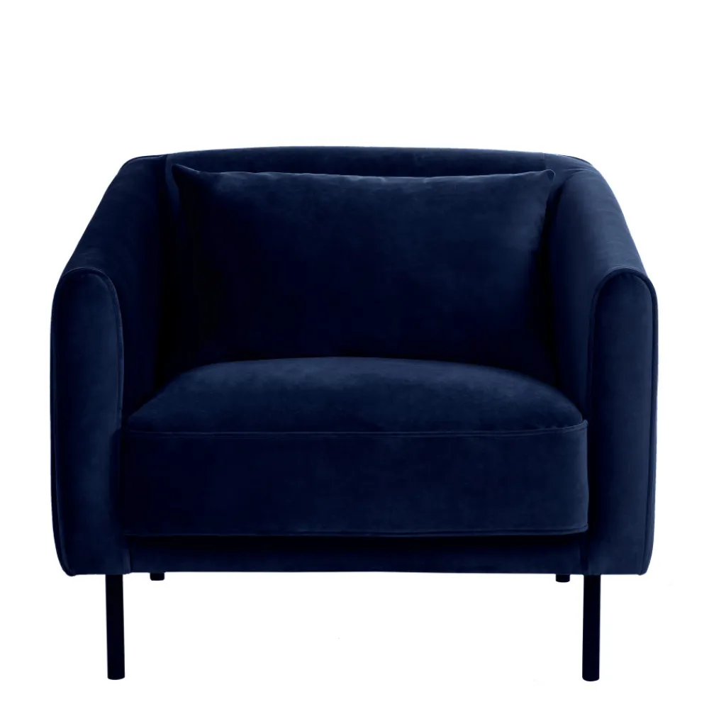 Drawer WINSEN Fauteuil en velours pieds droits en métal