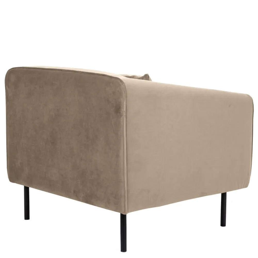 Drawer WINSEN Fauteuil en velours pieds droits en métal