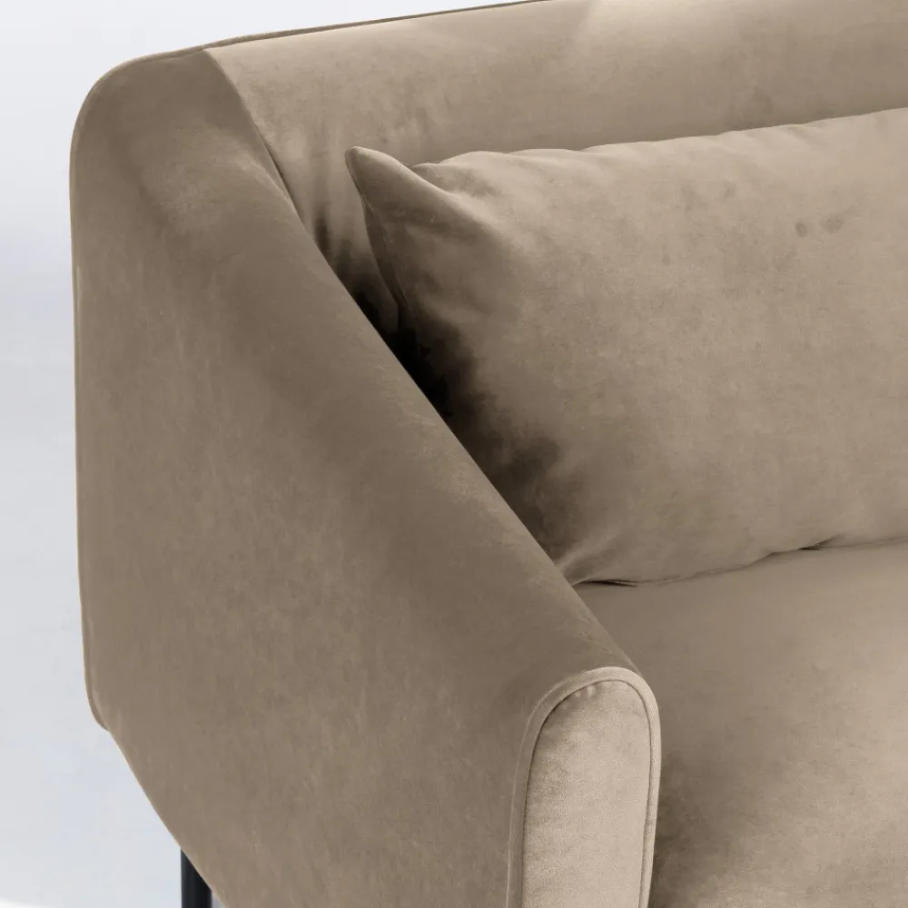 Drawer WINSEN Fauteuil en velours pieds droits en métal