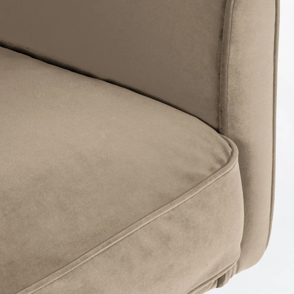 Drawer WINSEN Fauteuil en velours pieds droits en métal