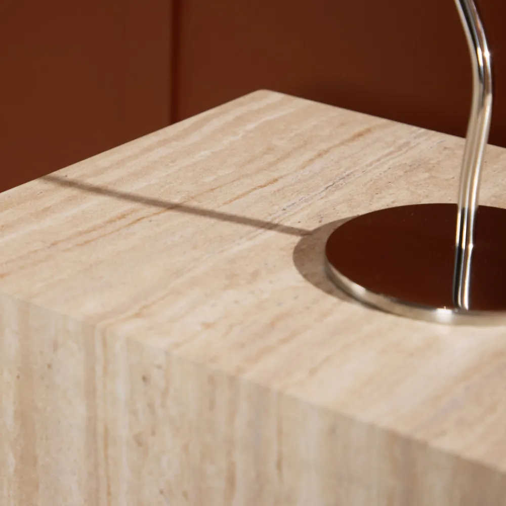 Venture Home YORK Table d'appoint effet travertin 35x25cm