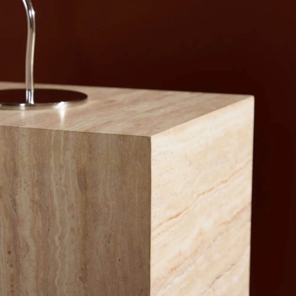Venture Home YORK Table d'appoint effet travertin 35x25cm