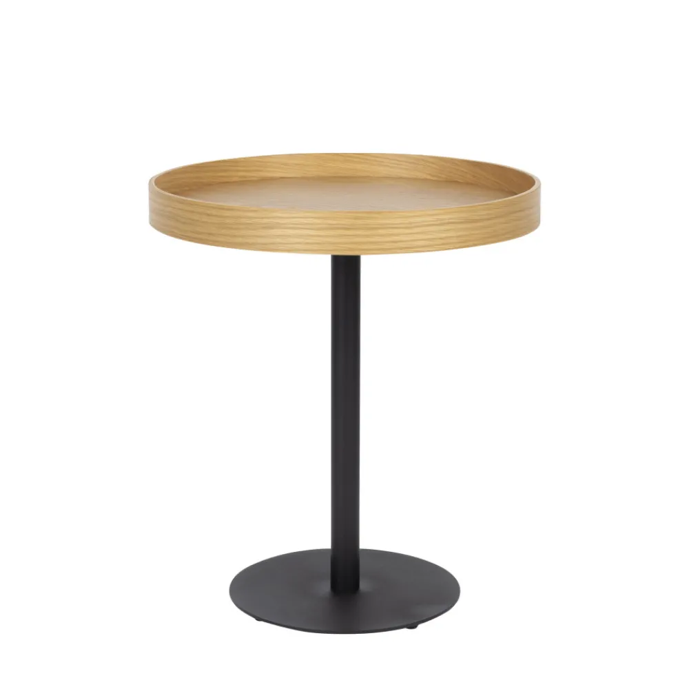 No name YURI Table d'appoint ronde en bois et métal ø45cm