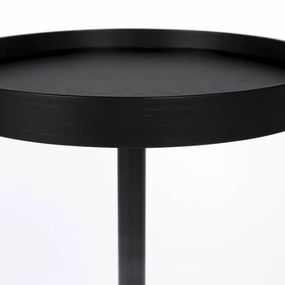 No name YURI Table d'appoint ronde en bois et métal ø45cm