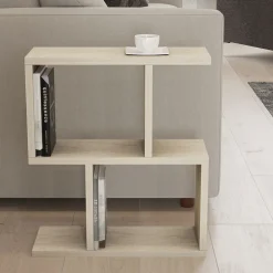 Drawer ZED Table d'appoint effet travertin