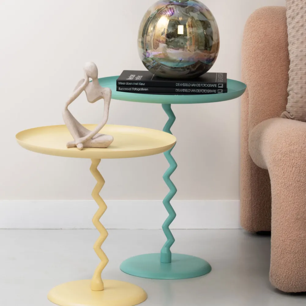Leitmotiv ZIGZAG Table d'appoint ronde en métal ø40cm