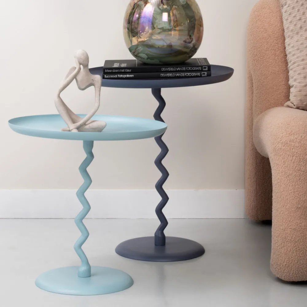 Leitmotiv ZIGZAG Table d'appoint ronde en métal ø44cm
