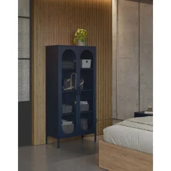 No name ZIO Vaisselier 2 portes en métal H170cm