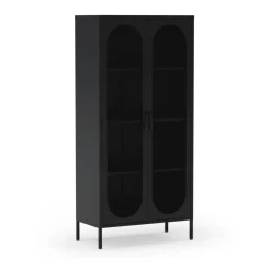 No name ZIO Vaisselier 2 portes en métal H170cm