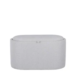 Drawer ZOÉ Banc ovale en tissu avec plateau et rangement L77cm