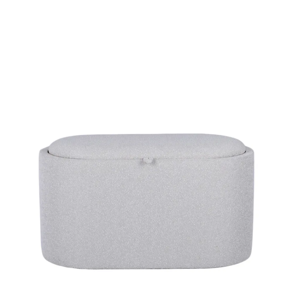 Drawer ZOÉ Banc ovale en tissu avec plateau et rangement L77cm