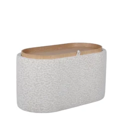 Drawer ZOÉ Banc ovale imprimé animal avec plateau et rangement L77cm
