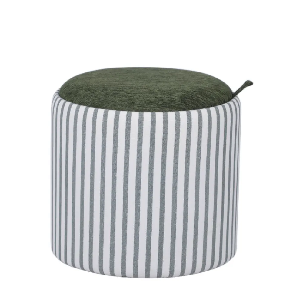 Drawer ZOÉ Pouf rond en tissu avec plateau et rangement ø40cm