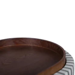 Drawer ZOÉ Pouf rond en tissu avec plateau et rangement ø40cm