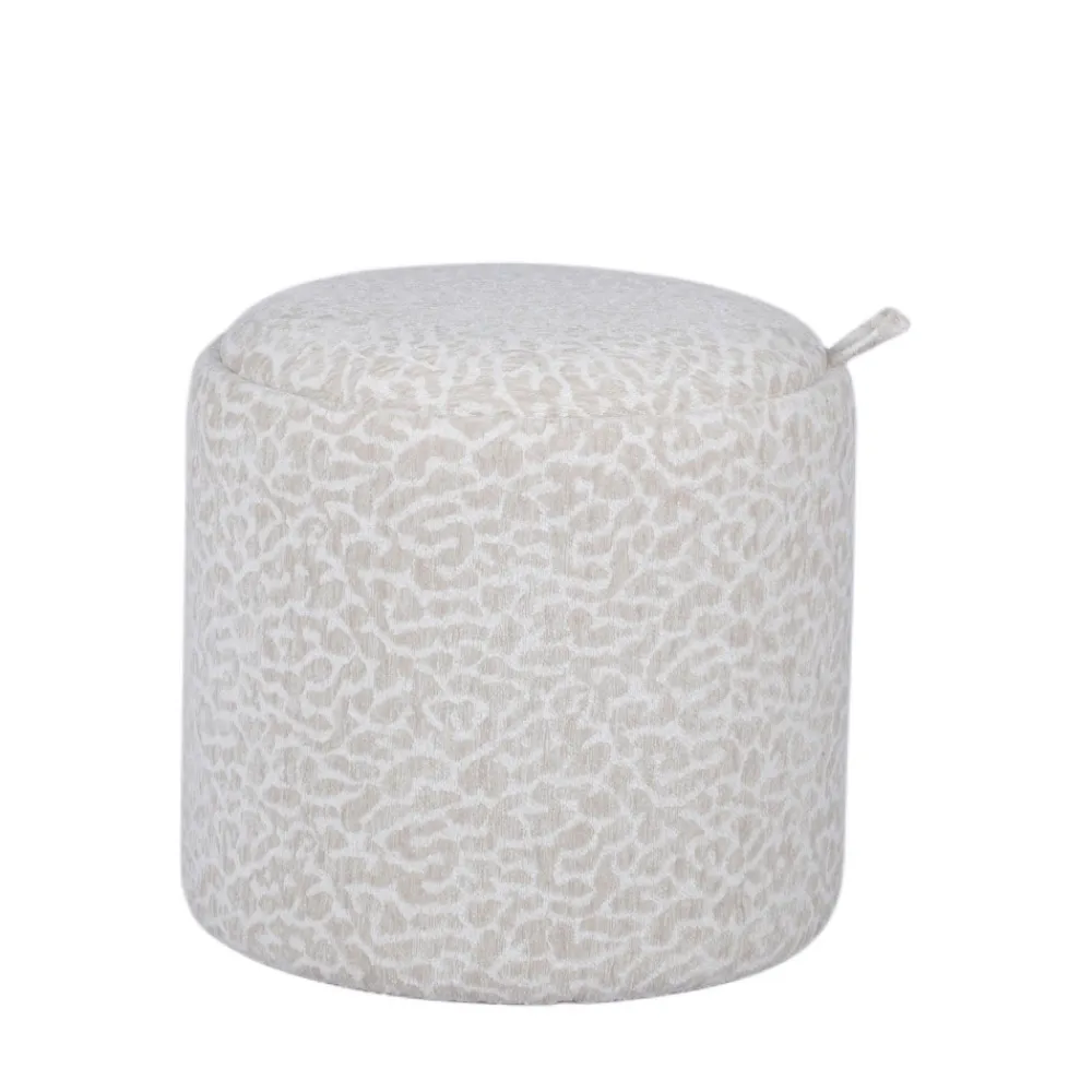 Drawer ZOÉ Pouf rond imprimé animal avec plateau et rangement ø40cm